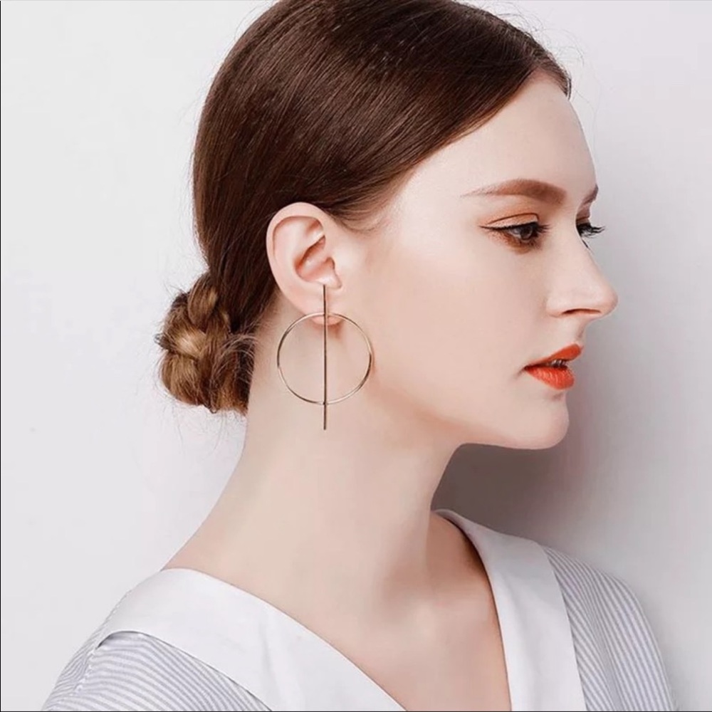 3/$30 π€ Geometry Metal Round Studs Earrings - Picture 1 of 3
